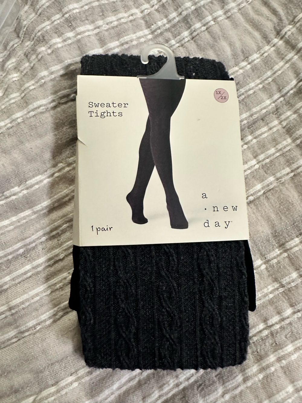 a new day Black Cable Knit Sweater Tights